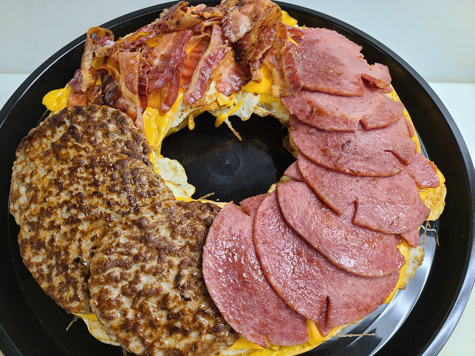 Sausage, Bacon & Pork Roll Breakfast Ring