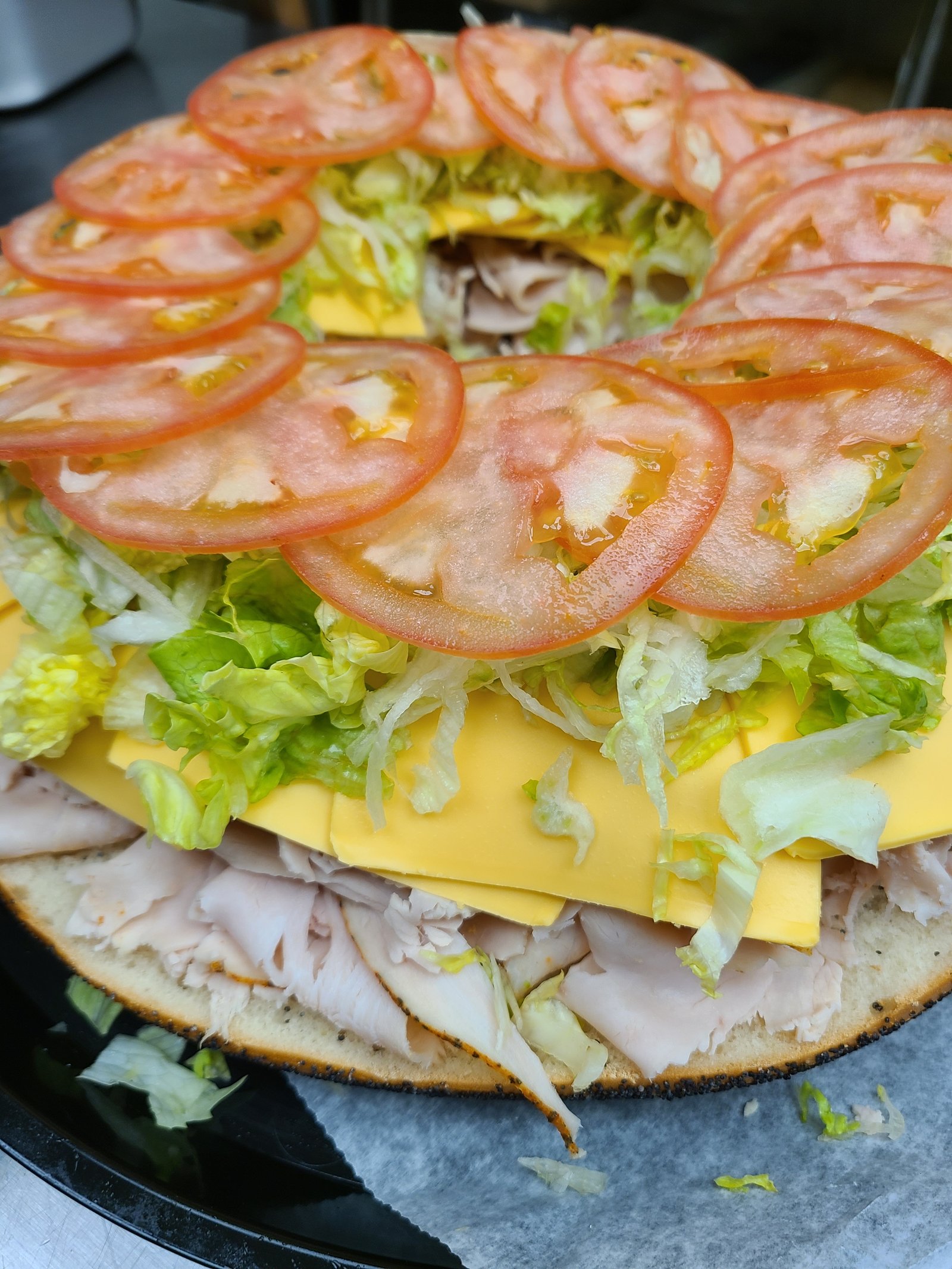 Turkey & Cheese Party Bagel Ring